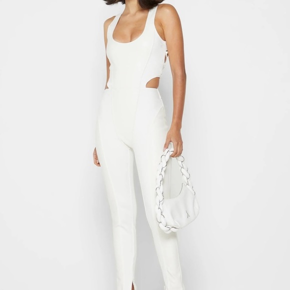 Maniere de Voir Vegan Leather Jumpsuit - Picture 1 of 11